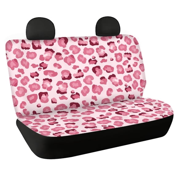 Psesaysky Pink Leopard Theme, Non-Slip Replacement Set of 2 Waterproof All Weather Bench Back Seat Cover for Automotive Interior