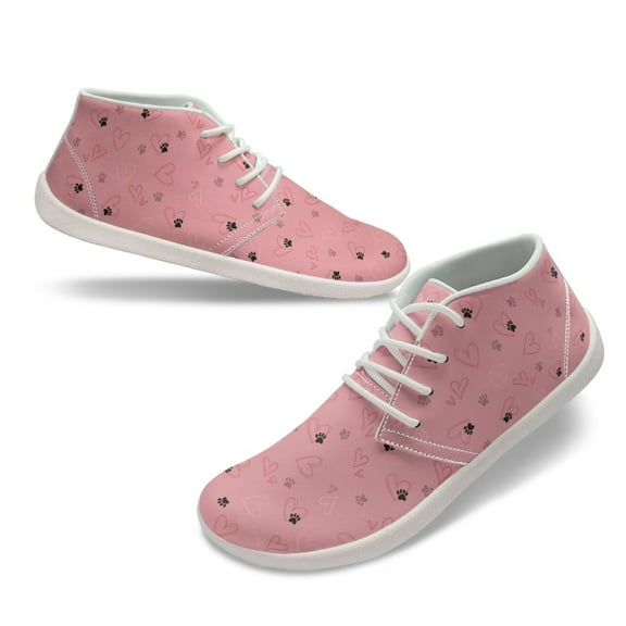 Psesaysky Pink Mid-Top Causal Tennis Shoes for Big Girls Ladies Light Skin-Friendly Sneakers for Daily Wear Size 6-13.5