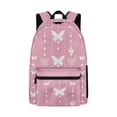 thumbnail image 1 of Psesaysky Pink White Butterflies Backpack Set School Bag Lightweight Book Bag for Teen Boys Girls Rucksack, 1 of 7