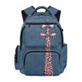 thumbnail image 1 of Psesaysky Pink leopard-print bow School Bag with Durable, Waterproof Compartments 17 Inch School Backpack for Scuola Outdoor, 1 of 10