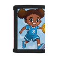 thumbnail image 1 of Psesaysky Polyester Fabric Toddler Wallet with Magic Sticker Zipper Closure, Basketball Trifold Pouch for Outdoor Sports, 1 of 7
