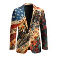 thumbnail image 1 of Psesaysky Polyester Men's Blazer Jacket for Casual Office, Regular Fit Slim Fit Slim Fit Casual Blazer for Men Suit Jacket Sport Coat, Horse Racing Flag Pattern, 1 of 8