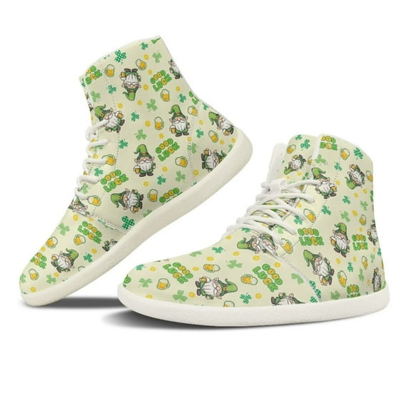 Psesaysky Printed Shoes for St.Patrick's Day High-Top Minimalist Barefoot Shoes for Women Girls Size 6-13.5