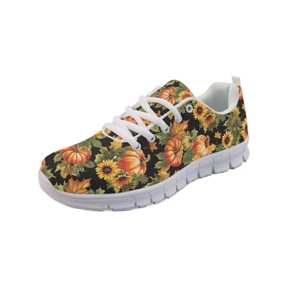 Psesaysky Pumpkin Sunflower Print Women's Walking Shoes Lightweight ...