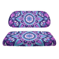Psesaysky Purple Boho Mandala Print Universal Golf Cart Seat Covers Club Car Precedent Golf Cart Breathable Material Fit Like a Glove for Women Men, Easy to Install