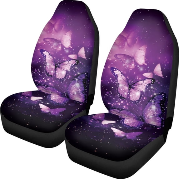 Psesaysky Purple Butterfly Faith Love Hope Vehicle Seat Covers for Sedans, 2 Pcs High Back Front Seat Cover Soft Breathable Front Seat Covers