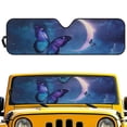 thumbnail image 1 of Psesaysky Purple Butterfly Moon Print Car Windshield Sun Shade Block UV Rays Universal Sun Visor Protector for Car,ORV Accordion Folding Sunshade Keep Vehicle Cool, 1 of 7