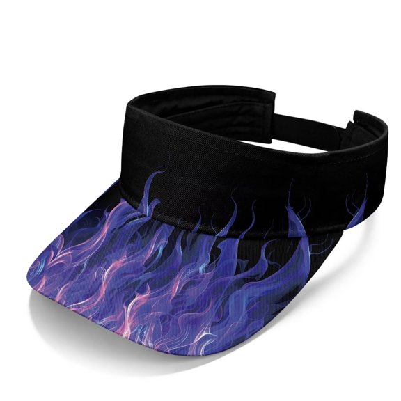 Psesaysky Purple Flame Print Women Sports Visors Hat Visors Hats Adjustable Sun Headwear for Men Cap Outdoor Golf Beach Travel