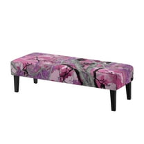 Psesaysky Purple Forest Hunting Dining Bench Cover Washable Stretch Piano Bench Seat Cover Removable Rectangle Seat Cushion Protector for Home, Bedroom, Hotel