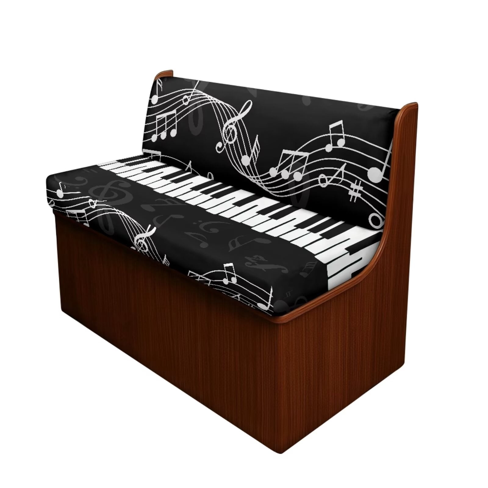 Psesaysky RV Dinette Cushion Covers Stretch Camper Cushion Slipcover Non-Slip Art Piano Music Note Sofa Couch Cover for Travel Trailer Includes 1 Seat Covers and 1 Back Covers