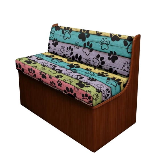 Psesaysky RV Dinette Slipcovers Stretchable Washable 4 Piece Colorful Stripe Dog Paw Camper Cushion Covers Non-Slip Sofa Seat Cover with Elastic Edge for Travel Trailer Couch