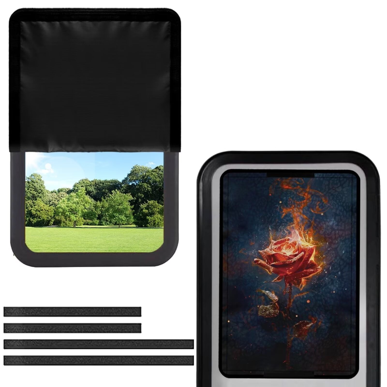 Psesaysky RV Door Window Shade Half-Fold Design Camper Door Window ...