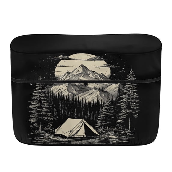 Psesaysky RV Dual Propane Tank Cover with Night Camping Print, Polyester Waterproof UV Resistant Protector for Outdoor Camping and RV Trailers