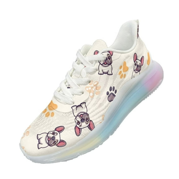 Psesaysky Rainbow Air Cushion Running Shoes Lovely Dogs Light Shock-Absorbing Sneakers for Girls Women Size 6-11