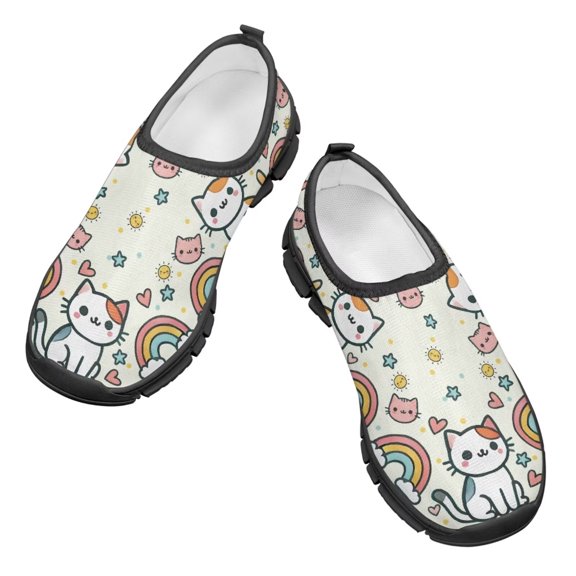 Psesaysky Rainbow Cats Casual Shoes for Children Unisex Light Breathable Walking Sneakers Loafers Size 11-15