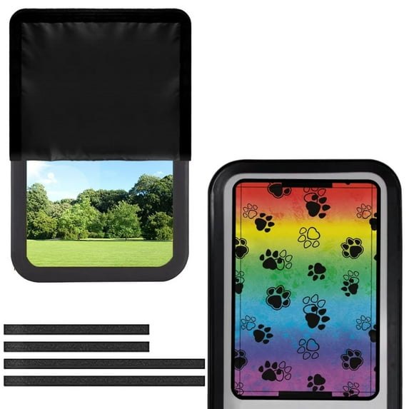 Psesaysky Rainbow Dog Paws RV Door Window Shade Cover Privacy and UV Rays Protection Blackout Shades RV Interior Accessories 17.3x26 inch