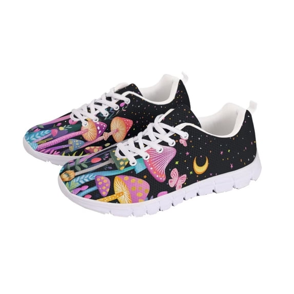 Psesaysky Rainbow Mushroom Shoes for Women Running Tennis Sneakers for ...