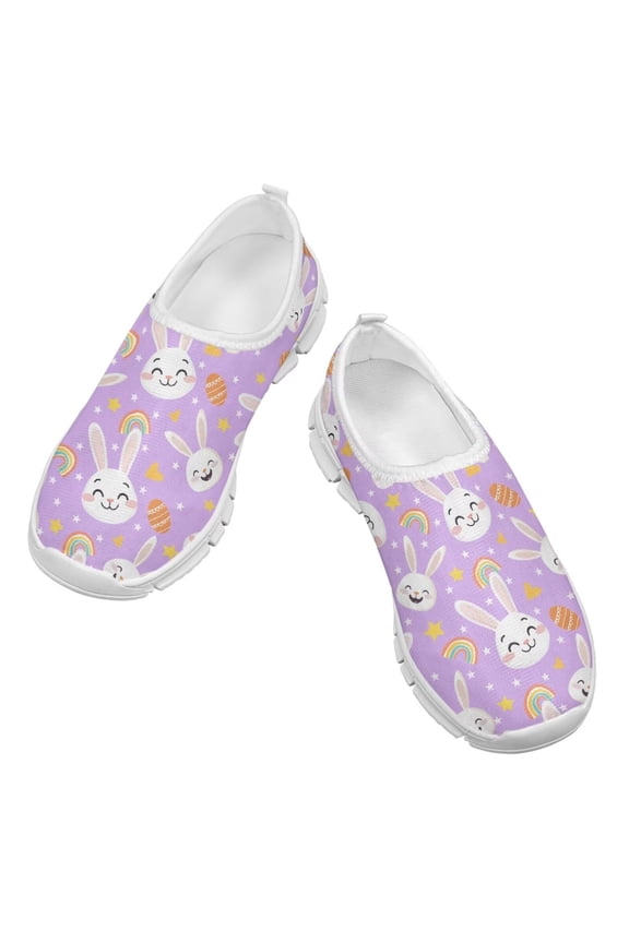 Rainbow Rabbits Casual Shoes for Little Girls Skin-Friendly Comfortable Durable Loafers Size 11-15