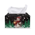 thumbnail image 1 of Psesaysky Rectangular Tissue Box Cover, Cute Snowman Pu Leather Rectangle Tissue Box Holder with Bottom Buckle Modern Stylish Facial Organizer for Home, Car, Hotel, Office 9.7"X5.2"X5.1", 1 of 7