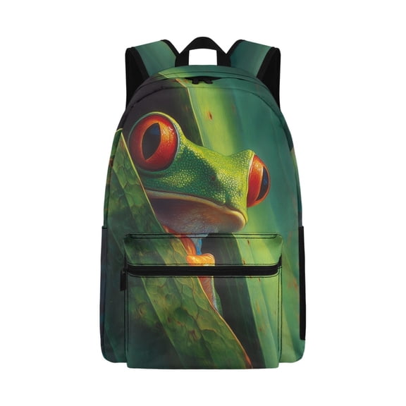 Psesaysky Red Eyed Tree Frog Printing Galaxy Backpack for Kids Back to School,One Size
