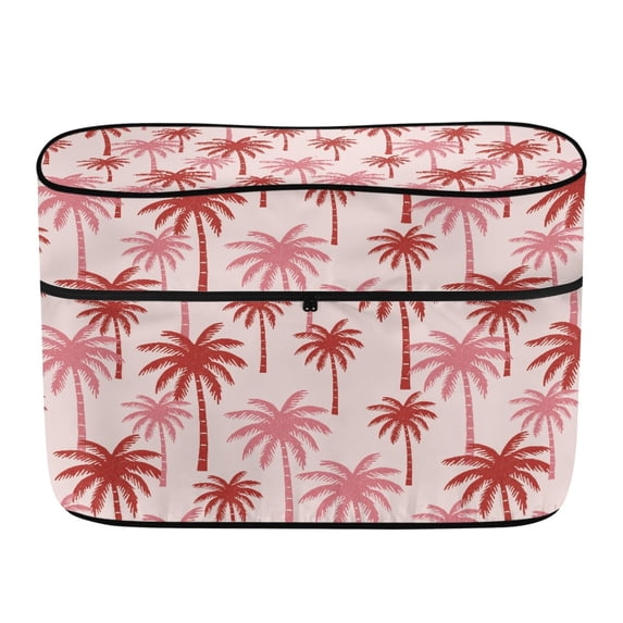 Psesaysky Red Pink Palm Tree Pattern RV Propane Tank Cover Durable for Camping Travel, Polyester Waterproof UV Resistant RV Dual Propane Tank Cover