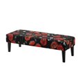 thumbnail image 1 of Psesaysky Red Poppy Flower Print Bench Seat Cover Stretch Rectangle Long Bench Covers Slipcover with Elastic Edge Removable Seat Cushion Protector for Bedroom, Kitchen, 1 of 7