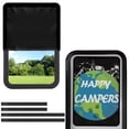 thumbnail image 1 of Psesaysky Reflective RV Door Window Shade, 17.3” x 26” Car Door Window Cover Fashion Sunshield Blocking Light, Heat and UV Rays for RV Trailer Camper Windows (Earth Happy Campers), 1 of 7