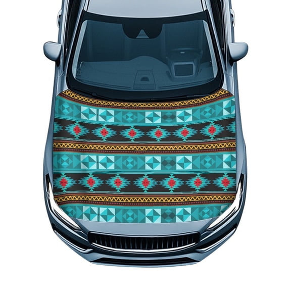 Psesaysky Retro Native American Style Car Hood Cover for Auto All Season Protection UV Resistant Car Hood Cover Protector