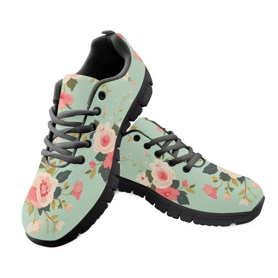Psesaysky Running Shoes with Blooming Flowers Women All-Match Sports Shoes for Women Non-Slip Comfortable and Breathable