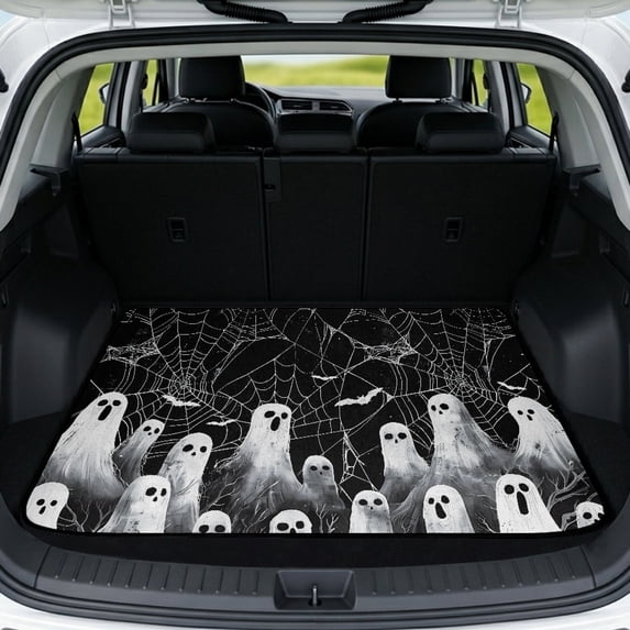 Psesaysky Scratch-proof Car Cargo Mat Sturdy Cargo Liner Mat, Stylish for Vehicle Interior, Ghosts Spiders Web 29" x 39"