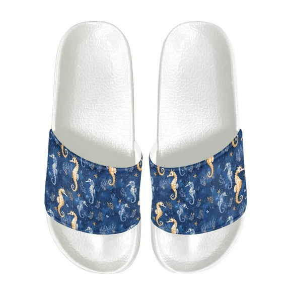 Psesaysky Sea Horse Slide Sandals for Girls Women Summer Convenient Sandals for Beach Swimming Pool Size 6-13.5