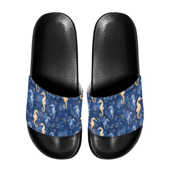 Psesaysky Sea Horse Slide Sandals for Girls Women Summer Convenient Sandals for Beach Swimming Pool Size 6-13.5