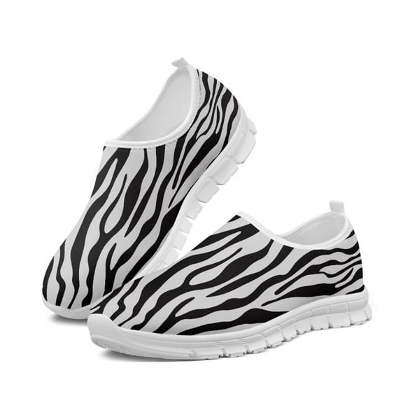 Psesaysky Shock-Absorbing and Comfortable Casual Shoes for Women Zebra Print Classic Walking Shoes Lightweight Hiking Shoes for Trip