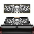 thumbnail image 1 of Psesaysky Skull Butterfly Truck Rear Window Decals 66.9" x 22.4", One-Way See-Through Perforated Vinyl, Waterproof Perforated Automotive Decal with Strong Adhesive for Most Pickup Trucks, 1 of 8