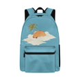 thumbnail image 1 of Psesaysky Sleeping Capybara Cloud Palm Pattern Kids Travel Backpack for Teen Boys Girls Book Bag with Adjustable Straps for Elementary Middle Students Back to School Gifts, 1 of 7