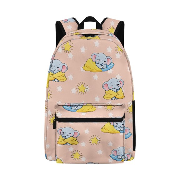 Psesaysky Sleeping Elephant Star Kids Backpack School Backpack Set Sling Bags for Boy Girl Middle School Primary Student Bookbag Casual Daypack