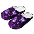 thumbnail image 1 of Psesaysky Slippers for Women Indoor Purple Butterfly Floral Print House Slippers Closed Toe Design Lightweight Sole Bedroom Shoes, Size 9-10, 1 of 7
