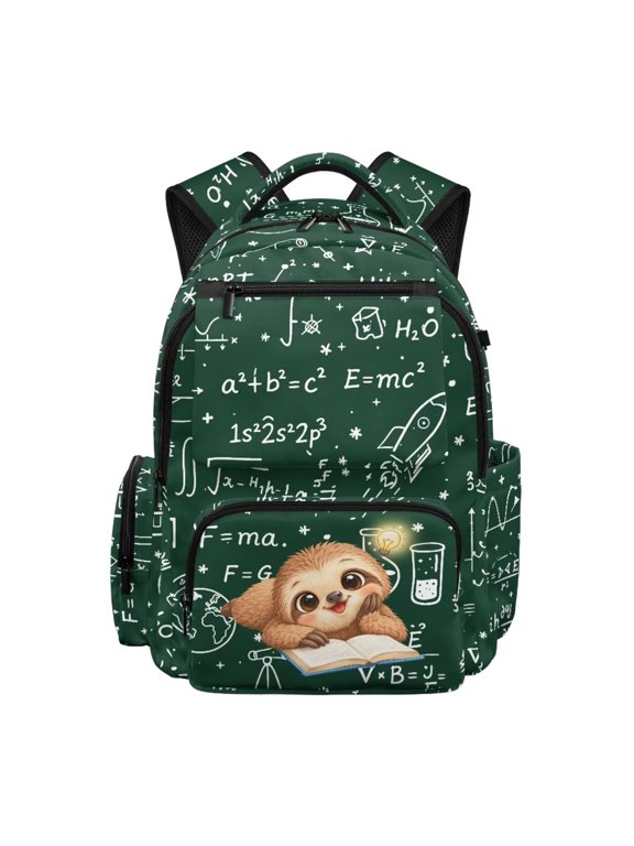 Sloth School Backpack for Girls 10-12 Cute School Bags Multi Compartments 17 Inch Bookbags for Kids Large Capacity 17 Inch Daypack