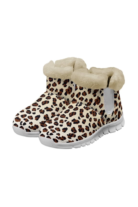 Snow Boots for Women Warm Lined Non Slip Winter Boots Zebra Print Winter Wide Toe Boots