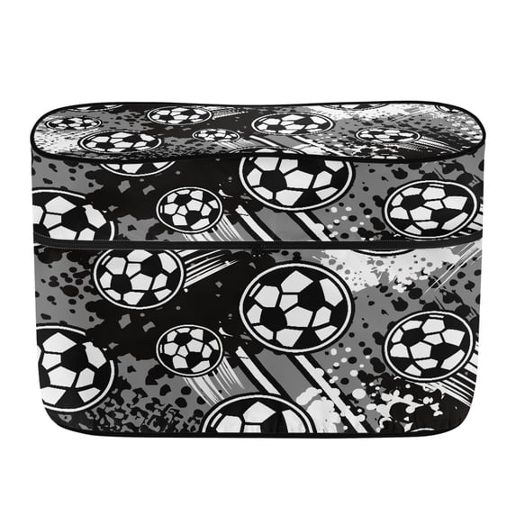 Psesaysky Soccer Ball Print RV Dual Propane Tank Cover, Waterproof Polyester Canvas Cover for Travel Camping, Dustproof Gas Cylinder Cover for RV