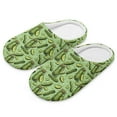 thumbnail image 1 of Psesaysky Soft Indoor Closed Toe Cotton Slippers Non-slip Sole Lightweight Green Pickles Print House Slippers Home Shoes, Size 9-10, 1 of 7