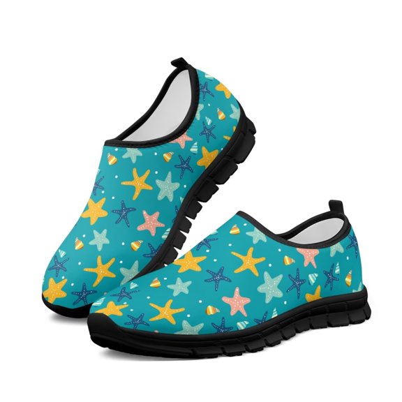 Psesaysky Starfish Pattern Casual Shoes Women Soft and Comfortable Walking Shoes Shock-Absorption Suitable for All Seasons