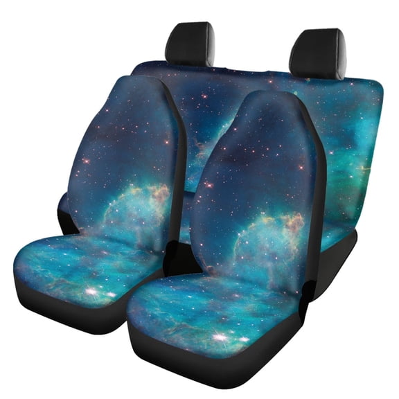 Psesaysky Starry Sky Car Seat Covers Comfortable Driving Car Seat Covers Full Set Easy to Install Interior Seat Protectors Fit for Sedans Cars