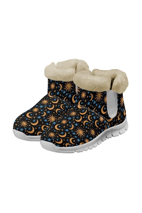 Starry Sky Snow Boots Women Girls Fahsion Printed Snow Boots for Women Shock-Resistant Anti-Slip Winter Boots