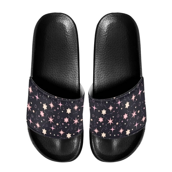 Psesaysky Stars Pattern Slide Sandals for Women Girls Soft Comfortable Sandals Indoor Outdoor Anti-Slip Lightweight Sandals Shoes