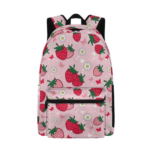 Psesaysky Strawberry Daisy Butterfly RStudent Backpacks,School Bookbag for College Laptop Backpack