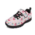 thumbnail image 1 of Psesaysky Strawberry Love Heart Velcro Sneakers Light Breathable Non Slip Durable Sports Shoes for Little Girls Size 11-15, 1 of 7