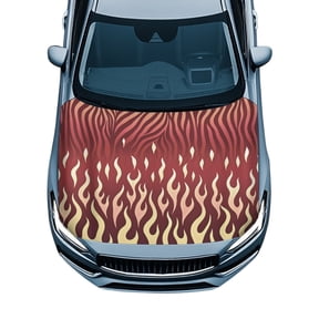 Psesaysky Stretch Fabric Car Hood Cover for Decorate Easy to Install & Clean All Season Protection Car Engine Hood Cover Zebra Print