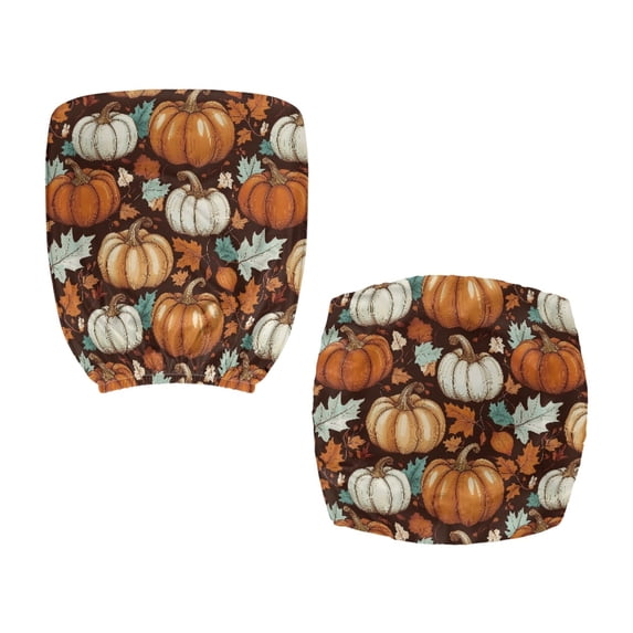 Psesaysky Stretchable Office Chair Covers for Gaming Chairs, 2 Piece Sets Office Computer Chair Covers Polyester Fabric Swivel Chair Protector Cover Autumn Pumpkin Maple Leaf