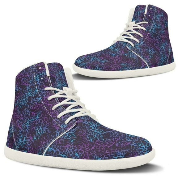 Psesaysky Stylish Printed Barefoot Shoes Women's High Top Sneakers for Daily Wear Non Slip Skin-Friendly Size 6-13.5